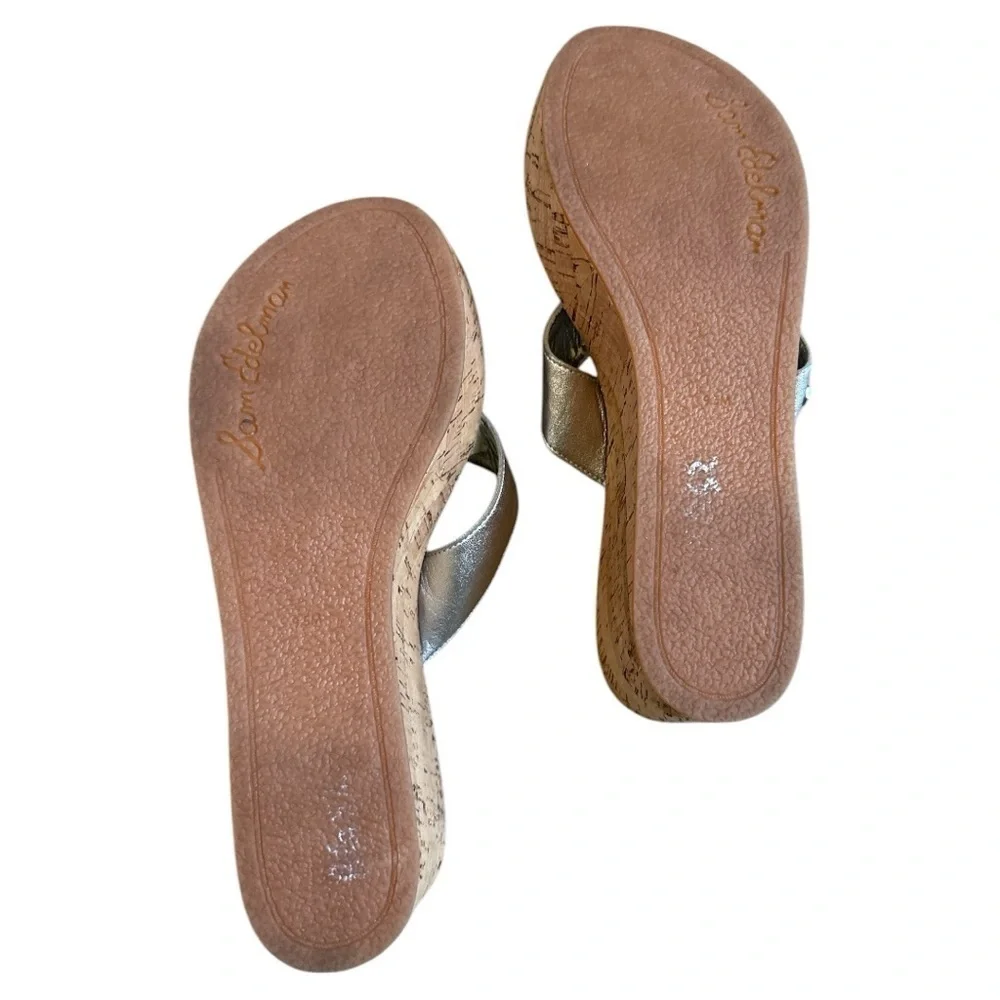 Sam Edelman, size 9.5, platform heel sandals, cork and silver